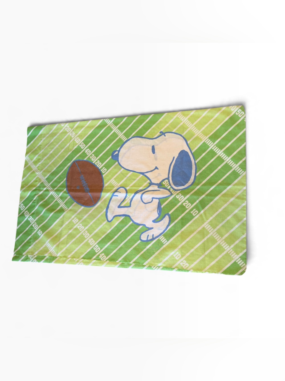 Vintage Peanuts Snoopy Green Football Pillow case